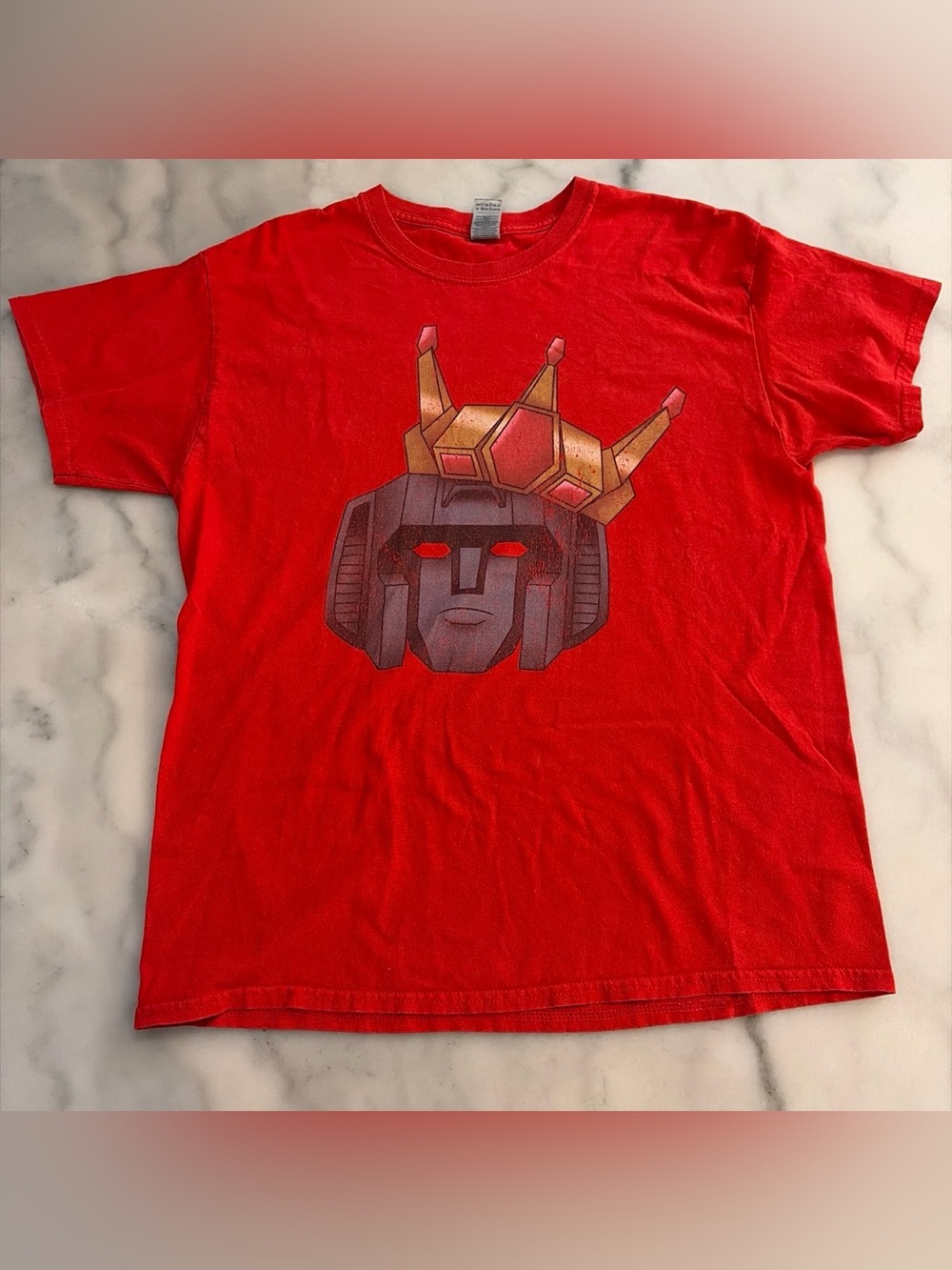 Vintage Red Transformers’ Starscream Graphic Tee with Crown